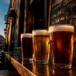 Bi&egrave;re artisanale Lille sur comptoir, verres ambr&eacute;s et ambiance quartier