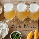 Bière blanche hauts-de-france, verres tulipe et bière trouble au blé