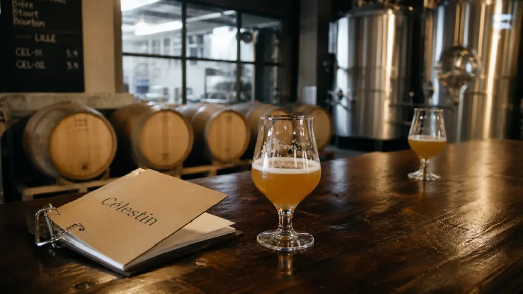 Brasserie Célestin à Lille : verre de dégustation en micro-brasserie