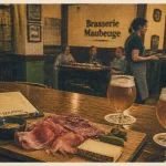 Intérieur de brasserie maubeuge avec bière artisanale et comptoir