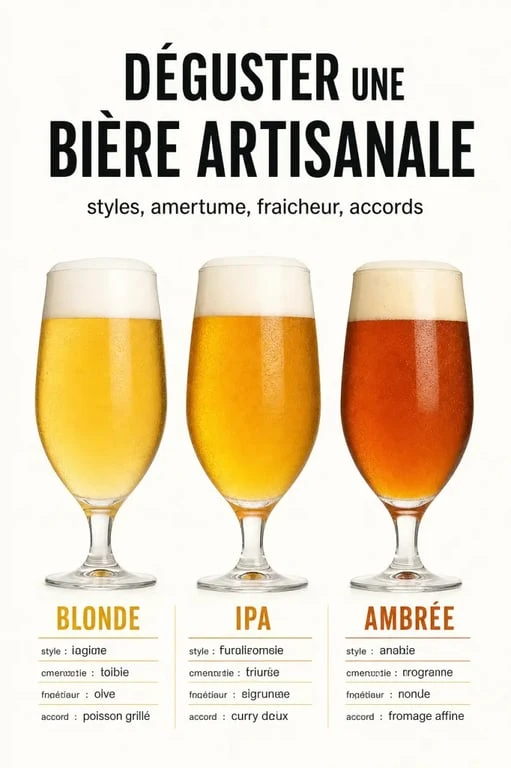 Hopale brasserie artisanale : visuel comparatif des styles de bière, de l’amertume et des accords de dégustation