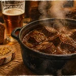 Plat du nord à la bière : carbonnade de bœuf sans amertume, bière et sauce brune