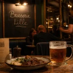 Resto in Lille : brasserie au centre, chope et carbonade
