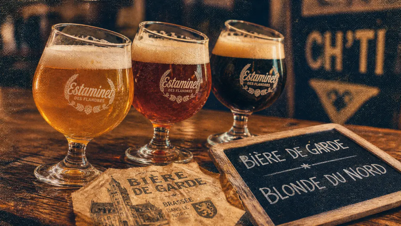Styles bière nord : verres de dégustation en estaminet des Hauts-de-France