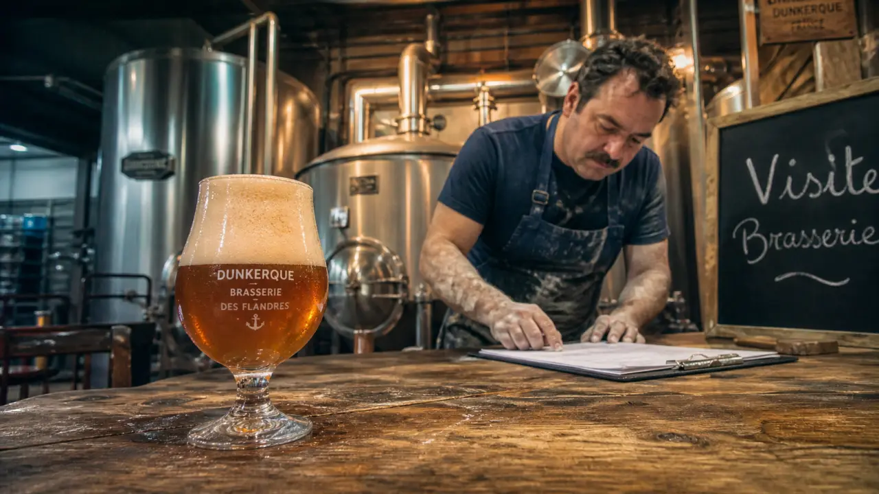 Visite brasserie Dunkerque : mousse et cuves inox sur place