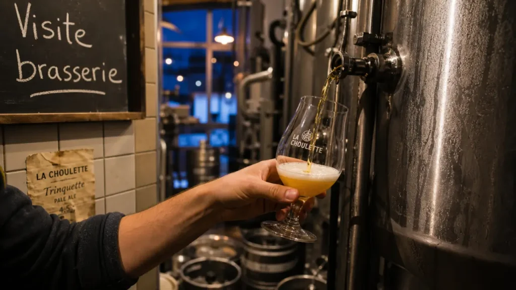 Visite brasserie Lille : verser une bière en brasserie artisanale
