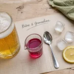 Biere sirop grenadine pour bière blonde légère, dosage sans sucre
