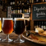 Dégustation bière boulogne : verres tulipe, accords et brasserie, ambiance cave