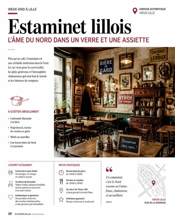 Ambiance authentique dans l'un des meilleurs estaminets de Lille