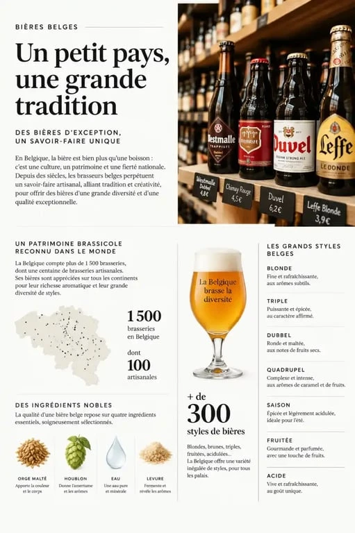 Rayonnage de bières artisanales belges pour un achat de bière en Belgique à la frontière