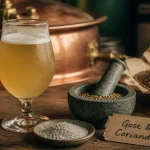 Gose allemande trouble jaune pâle, sel et coriandre, bière salée acidulée