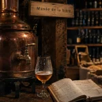 Musée de la bière nord : cuve en cuivre et verre, brasserie-musée