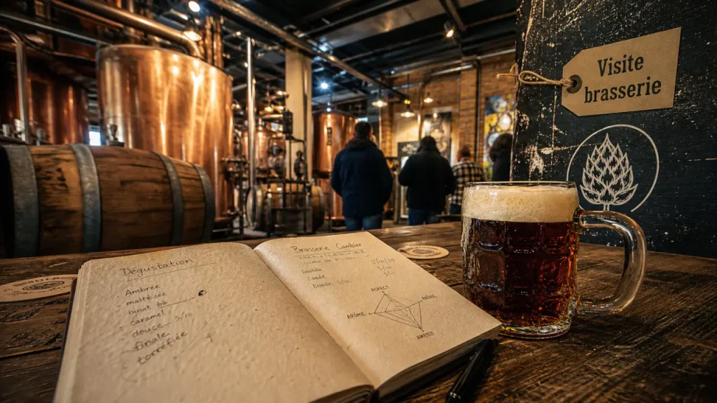 Visite brasserie nord : cuves en cuivre et chope ambrée, abbaye