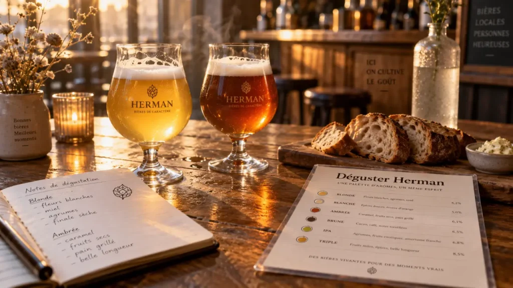 Herman brasserie artisanale : quelle bière choisir, dans quel ordre la déguster et avec quel plat ?