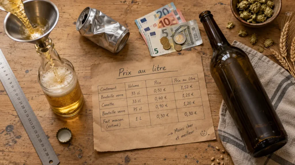 Le prix moyen d’une bière artisanale se situe entre 3,20 € et 7,50 € selon le format