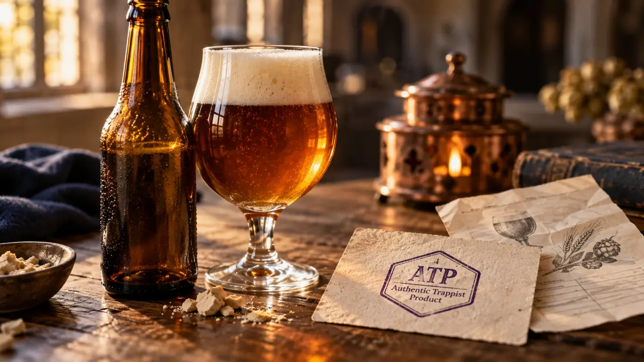Trappiste biere : logo ATP sur carte, authenticité